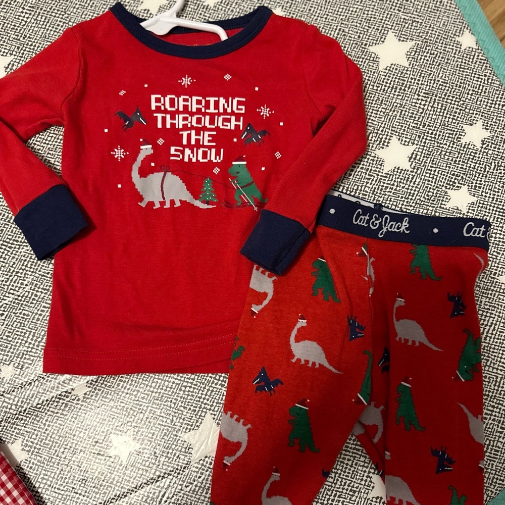 Cat & jack Dino Christmas pjs